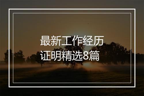 最新工作经历证明精选8篇