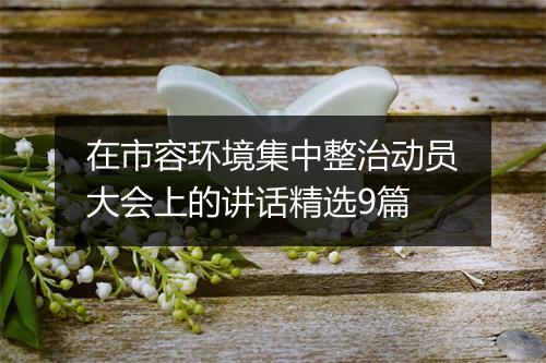 在市容环境集中整治动员大会上的讲话精选9篇