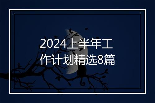 2024上半年工作计划精选8篇