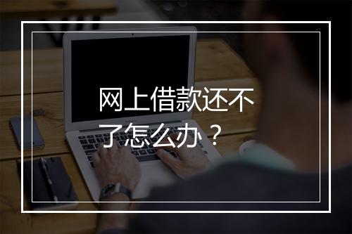 网上借款还不了怎么办？