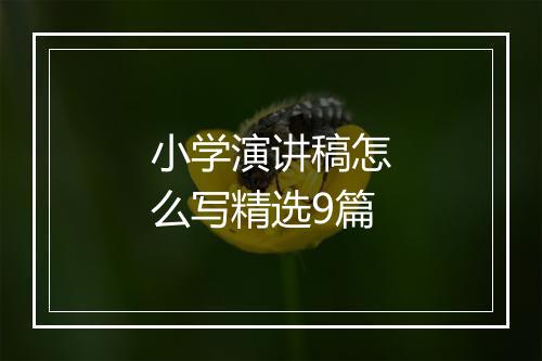 小学演讲稿怎么写精选9篇