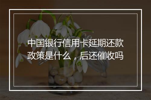 中国银行信用卡延期还款政策是什么，后还催收吗