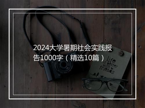 2024大学暑期社会实践报告1000字（精选10篇）