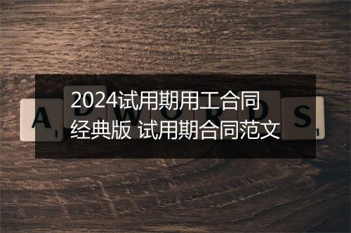 2024试用期用工合同经典版 试用期合同范文
