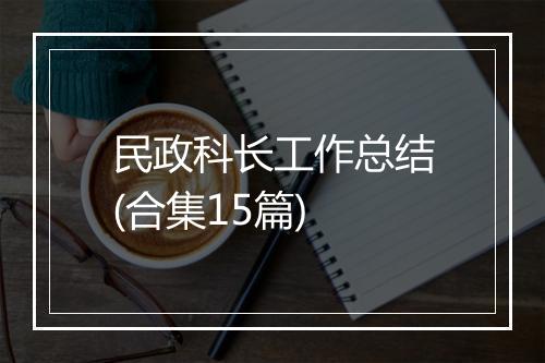 民政科长工作总结(合集15篇)