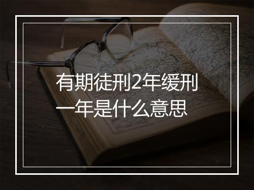 有期徒刑2年缓刑一年是什么意思