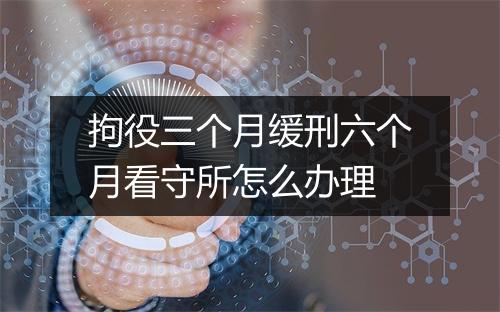 拘役三个月缓刑六个月看守所怎么办理
