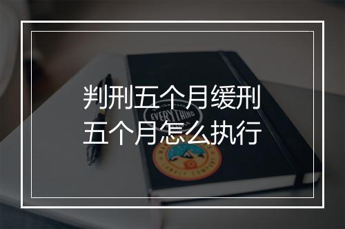 判刑五个月缓刑五个月怎么执行