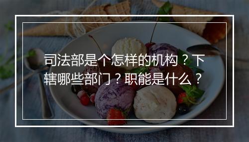 司法部是个怎样的机构？下辖哪些部门？职能是什么？