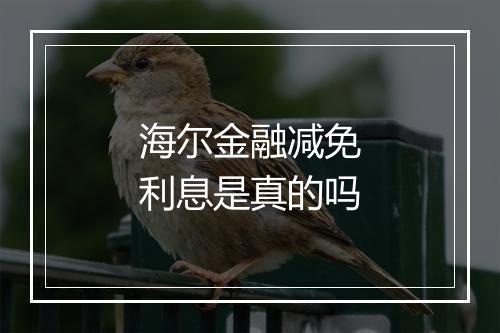海尔金融减免利息是真的吗