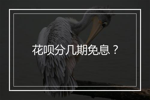 花呗分几期免息？