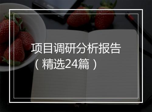 项目调研分析报告（精选24篇）