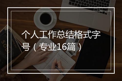 个人工作总结格式字号（专业16篇）