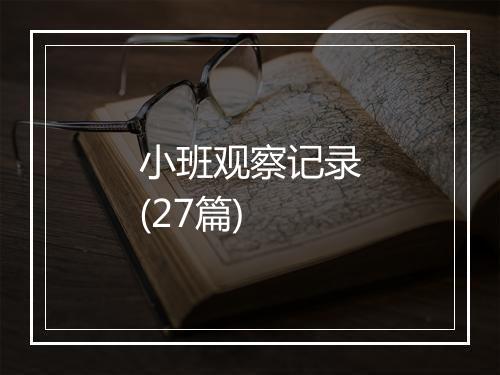 小班观察记录(27篇)