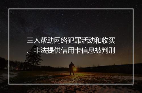 三人帮助网络犯罪活动和收买、非法提供信用卡信息被判刑