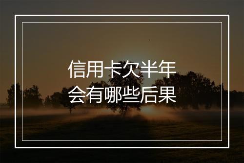 信用卡欠半年会有哪些后果
