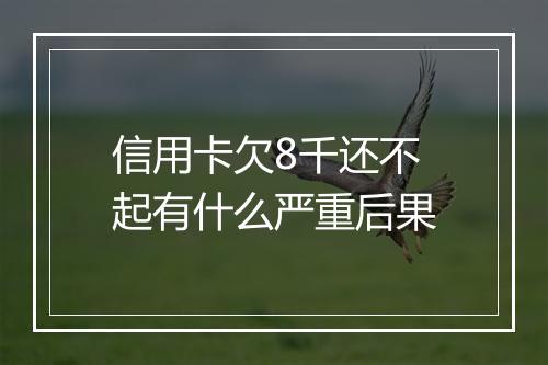 信用卡欠8千还不起有什么严重后果