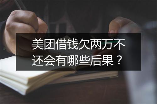 美团借钱欠两万不还会有哪些后果？