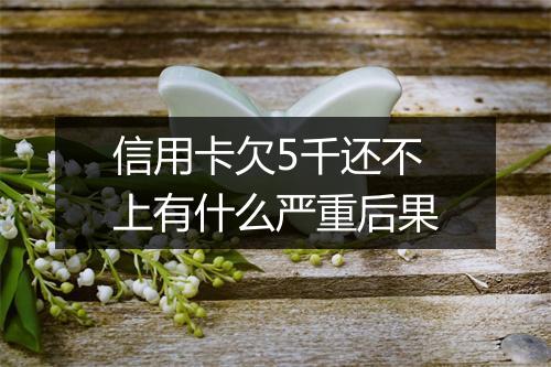 信用卡欠5千还不上有什么严重后果