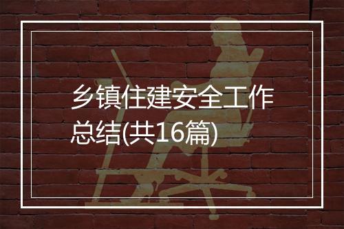 乡镇住建安全工作总结(共16篇)