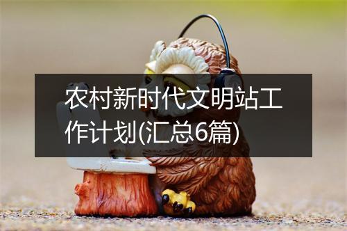 农村新时代文明站工作计划(汇总6篇)