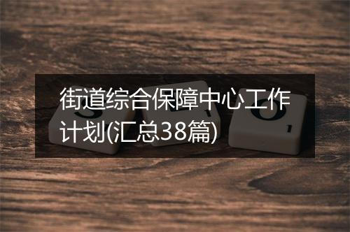 街道综合保障中心工作计划(汇总38篇)