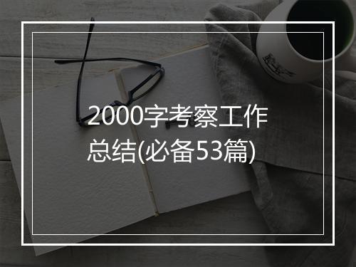 2000字考察工作总结(必备53篇)