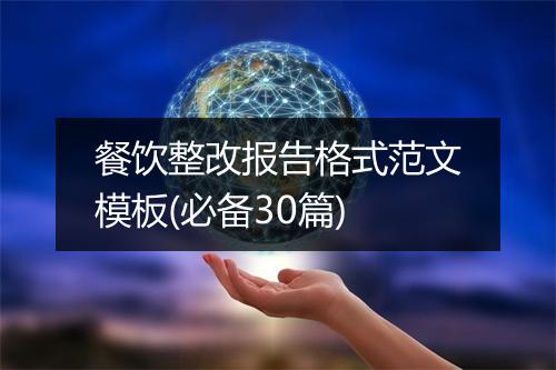 餐饮整改报告格式范文模板(必备30篇)