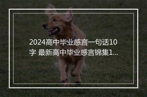 2024高中毕业感言一句话10字 最新高中毕业感言锦集10篇