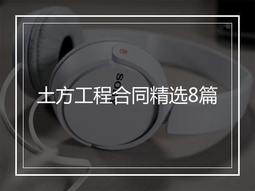 土方工程合同精选8篇