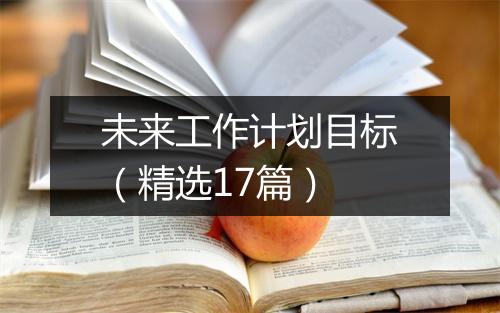未来工作计划目标（精选17篇）