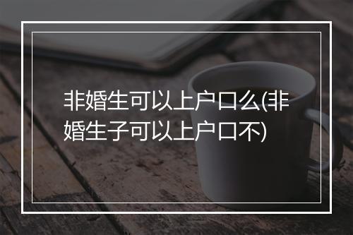 非婚生可以上户口么(非婚生子可以上户口不)