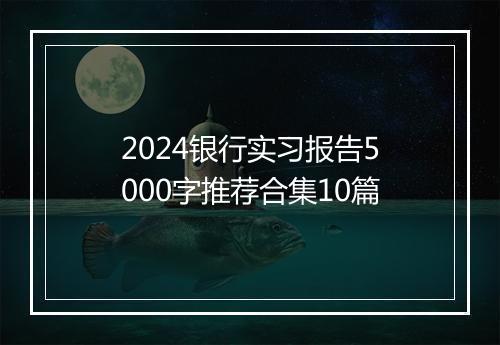 2024银行实习报告5000字推荐合集10篇