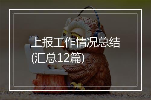 上报工作情况总结(汇总12篇)