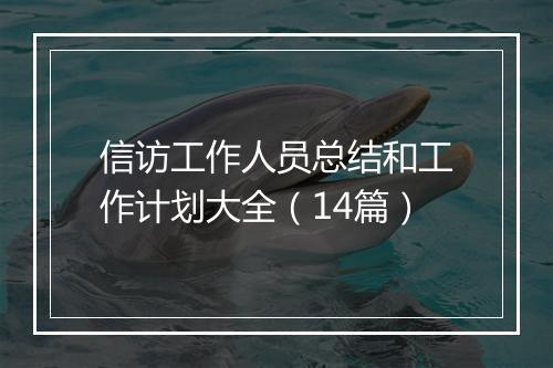 信访工作人员总结和工作计划大全（14篇）