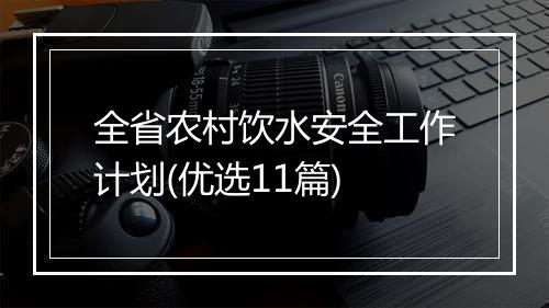 全省农村饮水安全工作计划(优选11篇)
