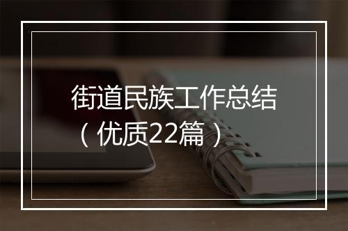 街道民族工作总结（优质22篇）