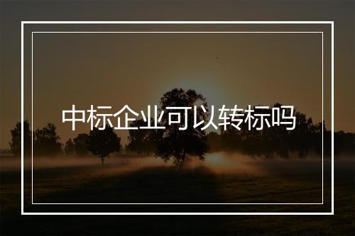 中标企业可以转标吗