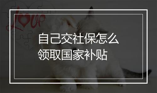 自己交社保怎么领取国家补贴