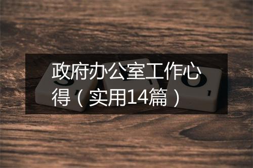 政府办公室工作心得（实用14篇）