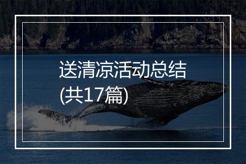 送清凉活动总结(共17篇)