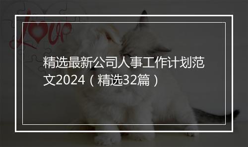 精选最新公司人事工作计划范文2024（精选32篇）
