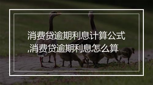 消费贷逾期利息计算公式,消费贷逾期利息怎么算