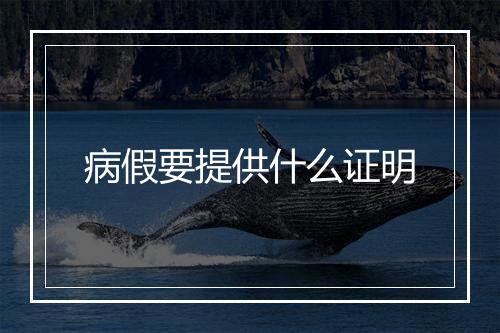 病假要提供什么证明