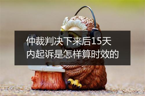 仲裁判决下来后15天内起诉是怎样算时效的