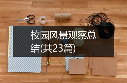 校园风景观察总结(共23篇)