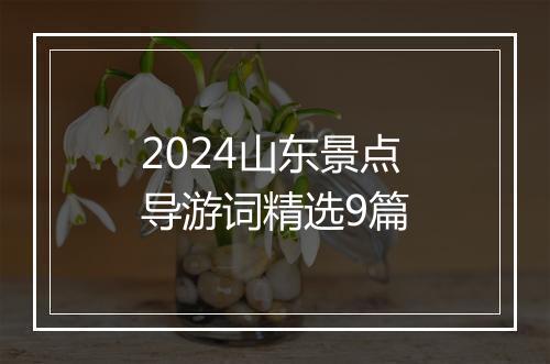 2024山东景点导游词精选9篇