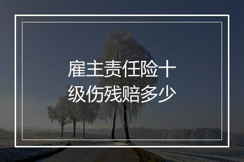 雇主责任险十级伤残赔多少