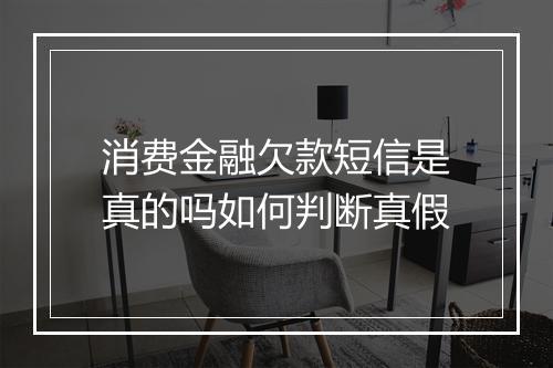 消费金融欠款短信是真的吗如何判断真假
