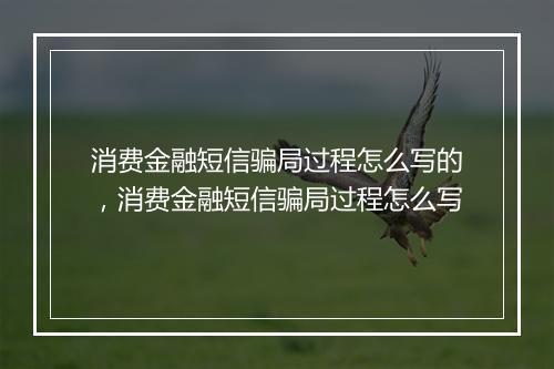 消费金融短信骗局过程怎么写的，消费金融短信骗局过程怎么写
